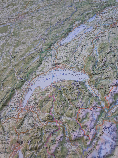 Preview: Raised relief map Alps West 1st Version Preview: Raised relief map Alps West 1st Version