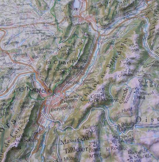 Preview: Raised relief map Alps West 1st Version Preview: Raised relief map Alps West 1st Version