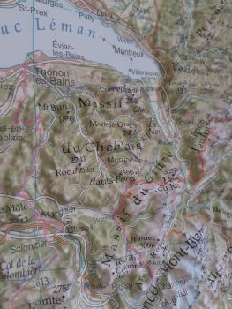 Map of the Alps West Detail