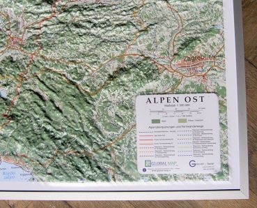 Reliefkarte Alpen Ost 1:500.000