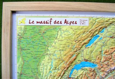 Raised Relief Map Burgundy