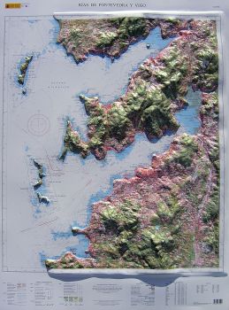 Raised relief map of  Vigo