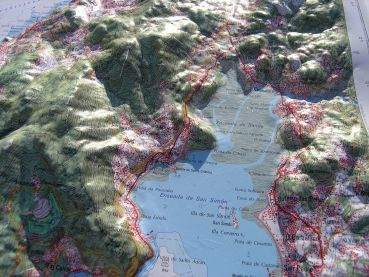 Raised relief map of  Vigo