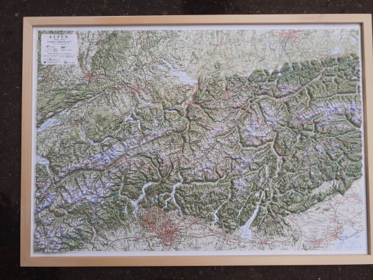Preview: Relief map Alps 500 middle old style Preview: Relief map Alps 500 middle old style