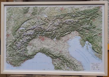 Raised relief map Alps, 1:1,000,000