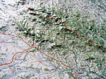 Raised relief map Alps East 1:500.000