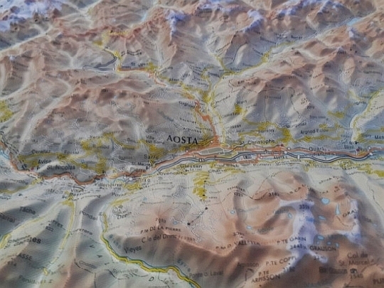 Relief map Aosta Valley, white