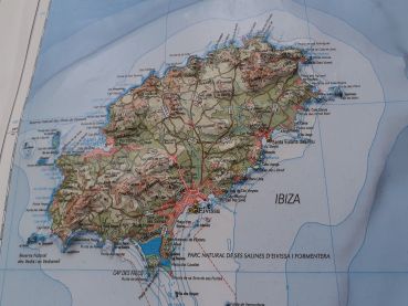3D Raised Relief Map of the Balearic Islands