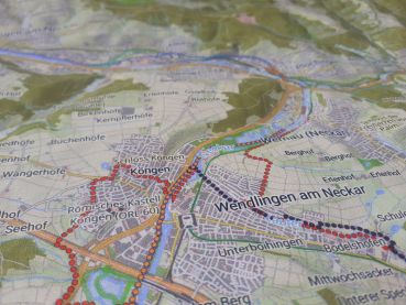 Raised relief map Esslingen