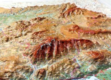 Raised relief map Granada/Andalusia