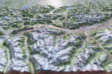 Relief map of the Bavarian Alps and Inn Valley