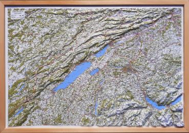 Raised Relief map of Jura and Bern