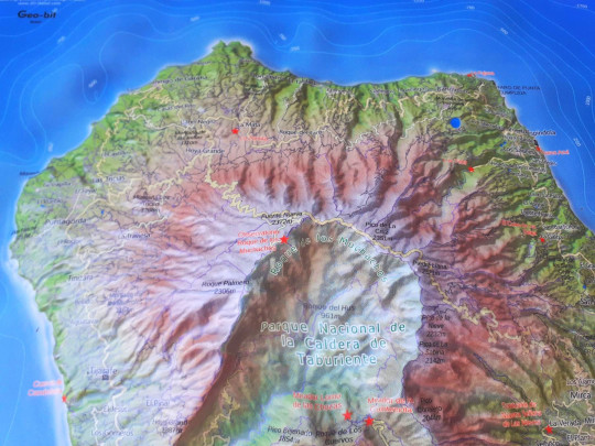 Physical relief map of La Palma