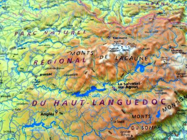 Raised relief map High Languedoc