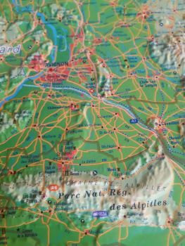 Raised relief map Massifs de Provence