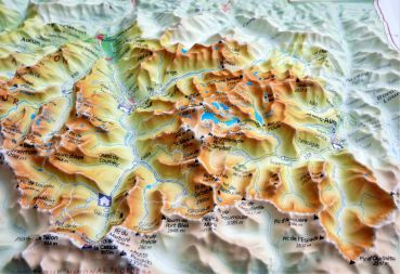 Raised relief map Pyrenees National Park