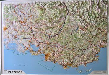 Raised relief map Provence