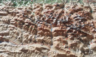 3D Relief map Pyrenees, medium