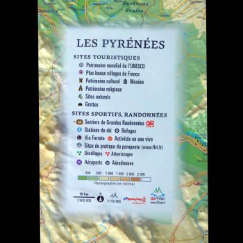 3D Relief map Pyrenees, medium