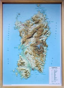 raised relief map Sardinia