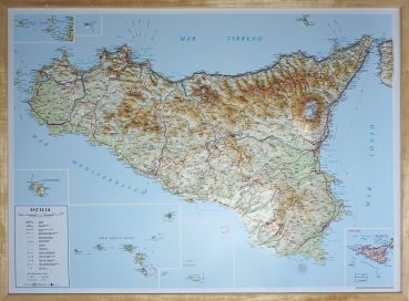 raised relief map Sicily
