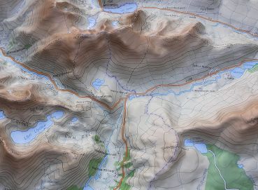 Raised relief map Snowdonia North