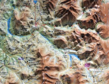 Raised relief map Vercors and Chartreuse