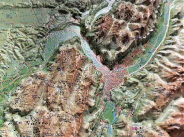 Raised relief map Vercors and Chartreuse