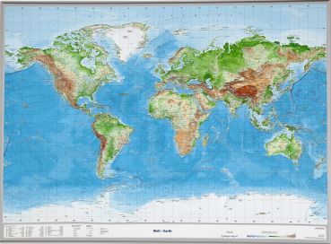 Carte en relief du monde