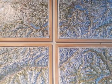 3D raised relief map of Jura and Bern