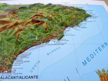 Raised relief map Alicante