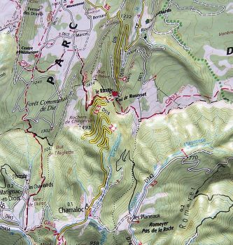 Raised relief map Chartreuse and Vercors