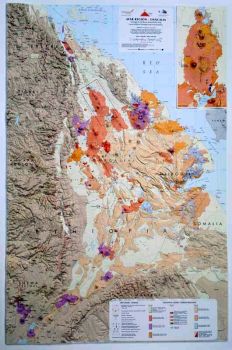 Raised relief map Dankalia Geologically