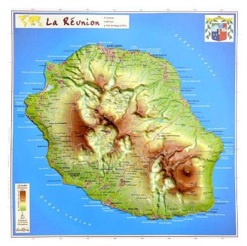 Raised relief map_La Reunion