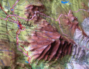 Raised relief map Granada