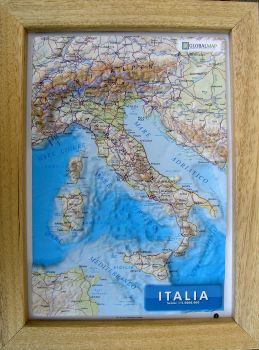 raised relief map Italy A4