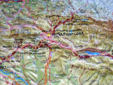 Raised relief map Camino de Santiago