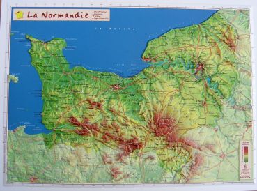 raised relief map_Normandie