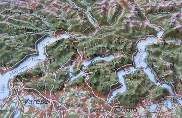 Raised relief map Alps 1:500.000