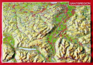 Carte postale en relief région du Säntis