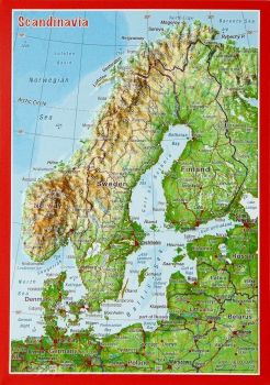 Relief postcard Scandinavia - Kopie