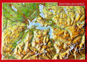 Relief postcard Central Switzerland