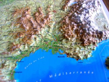 Raised relief map France