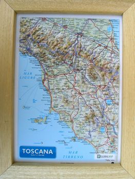 Raised relief map Tuscany A4