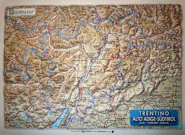 Relief Map Trentino and Southern Tirol A4