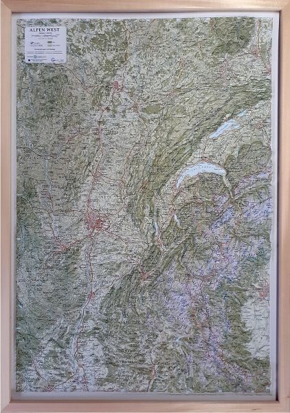 Relief map Alps West