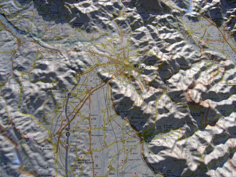 Raised relief map Arezzo