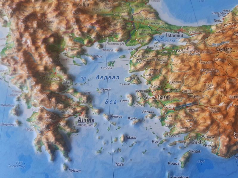 Raised Relief Map Europe