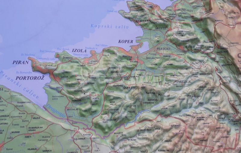 Raised relief map Istria