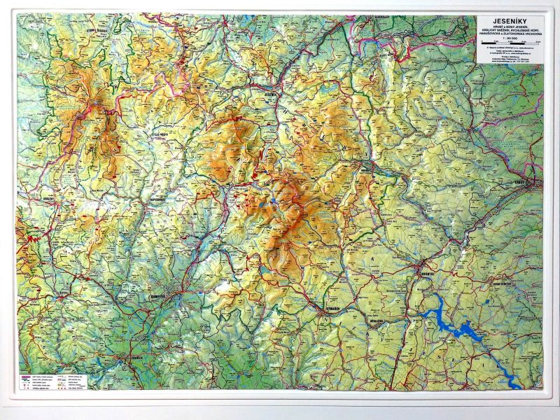Big 3D Raised Relief Map Jeseníky mountains